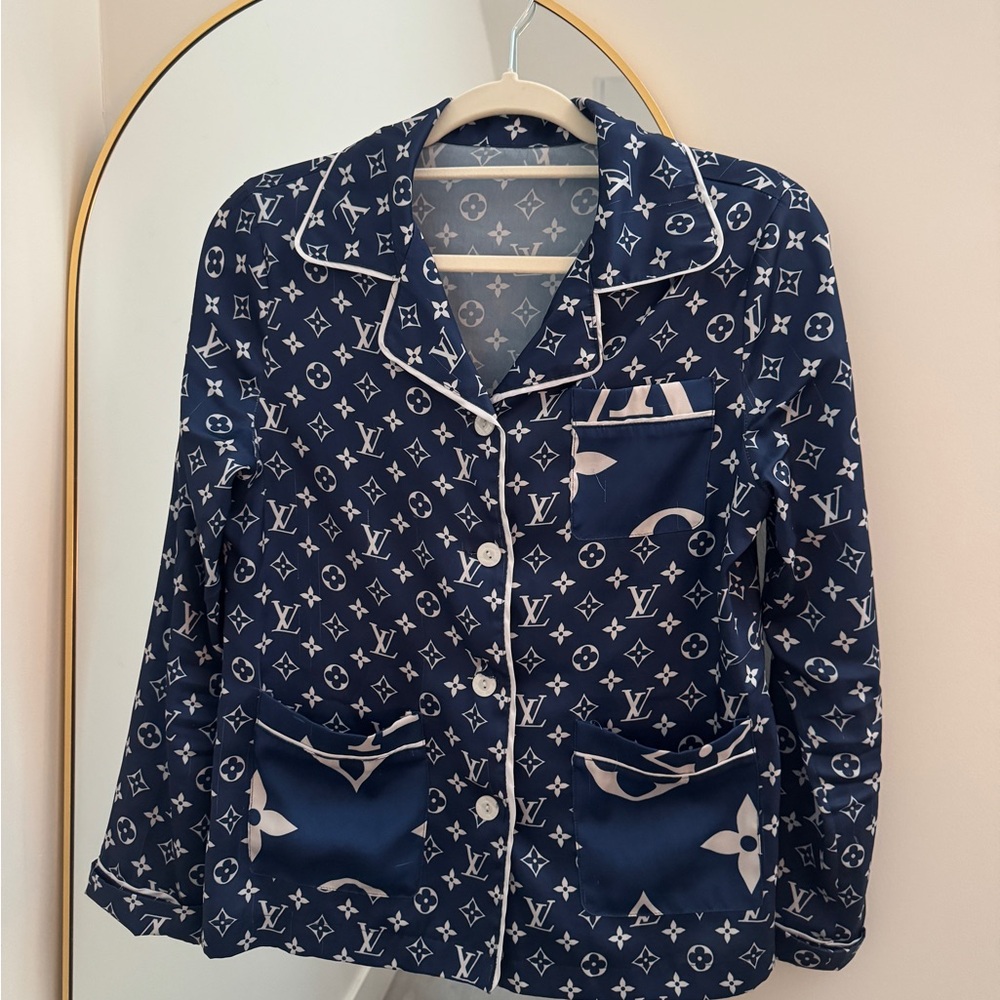 Louis Vuitton Navy Monogram Pajama Shirt